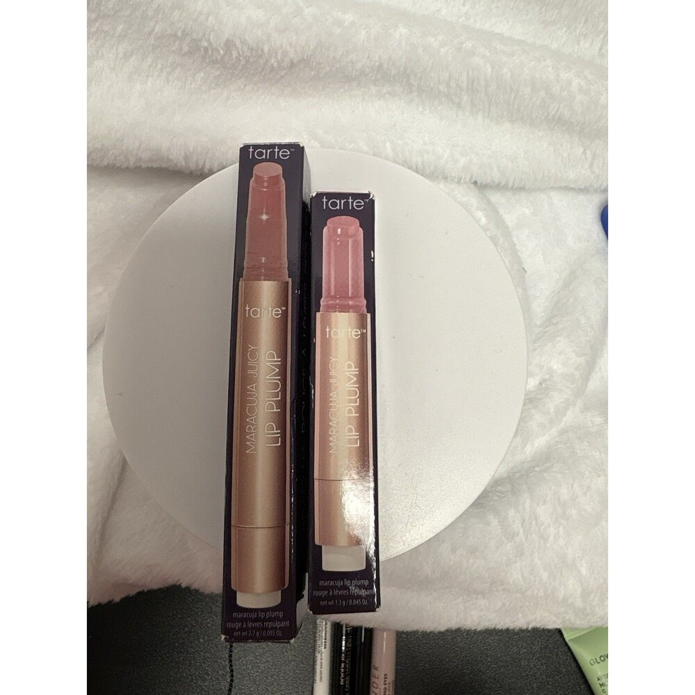 Lot of 2 Tarte Maracuja Juicy Lip Plump Mini Lip Balm Primrose & Cherry Blossom